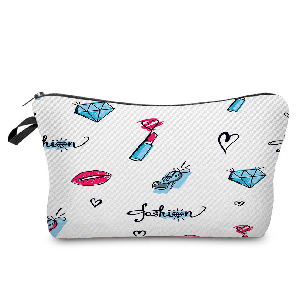 Picture of New arrival lipstick cosmetics printing dumpling bag travel without bag cosmetic bag
