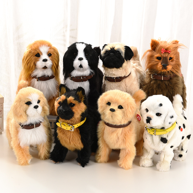 Picture of Imitation dog can walk, bark, WAG tail with music electric toy dog plush electric pet dog induction toy