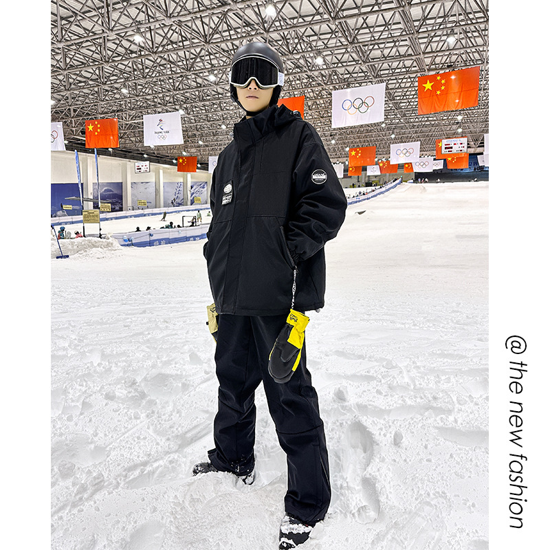 Picture of in stock Wholesale Snowboard Ski Suit Hooded Girls Bright Color Waterproof Warm fleece-lined Thickened Jacket Mountaineering Suit