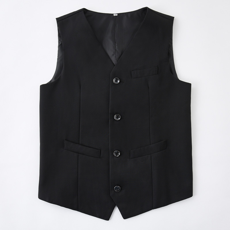 Picture of Children's Black Suit Vest Boy Flower Girl Dress Performance Clothing British Style Pure Color Vest Drop Shipping