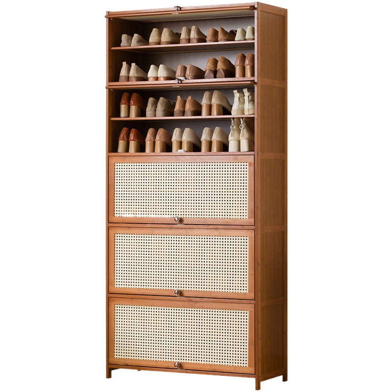 Rattan-like Shoe Cabinet Household Door Simple Shoe Rack Economical Storage Indoor Good-looking Storage Multi-layer Dustproof Dormitory