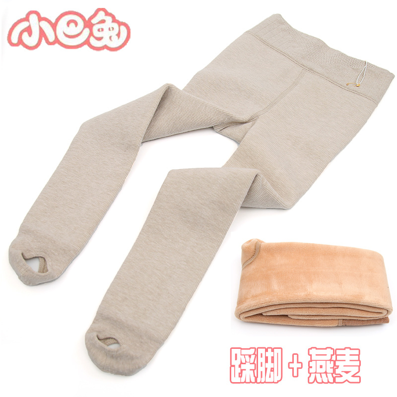 Picture of Xiaoba Rabbit Winter Thickened Girl's Children's Leggings Cotton Vertical Strip Warm Foot Air-Lined Velvet One-piece Pants Divided into Socks