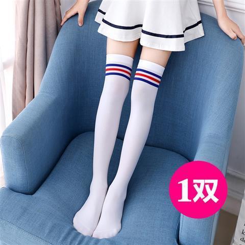 Picture of Children's mid-tube socks girls' long-tube socks over the knee spring and autumn summer thin baby High-tube socks white dance socks