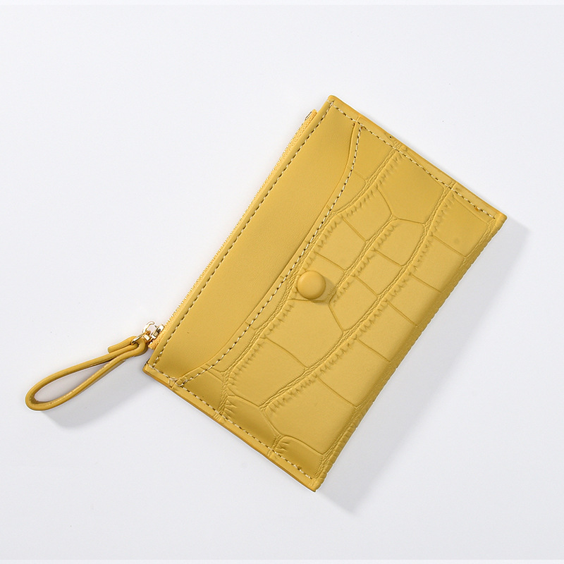 Picture of New Style Simple Short Women's Coin Purse Zipper Coin Bag Mini Ultra-thin Multi-card Handheld Fashion Card Bag Trendy