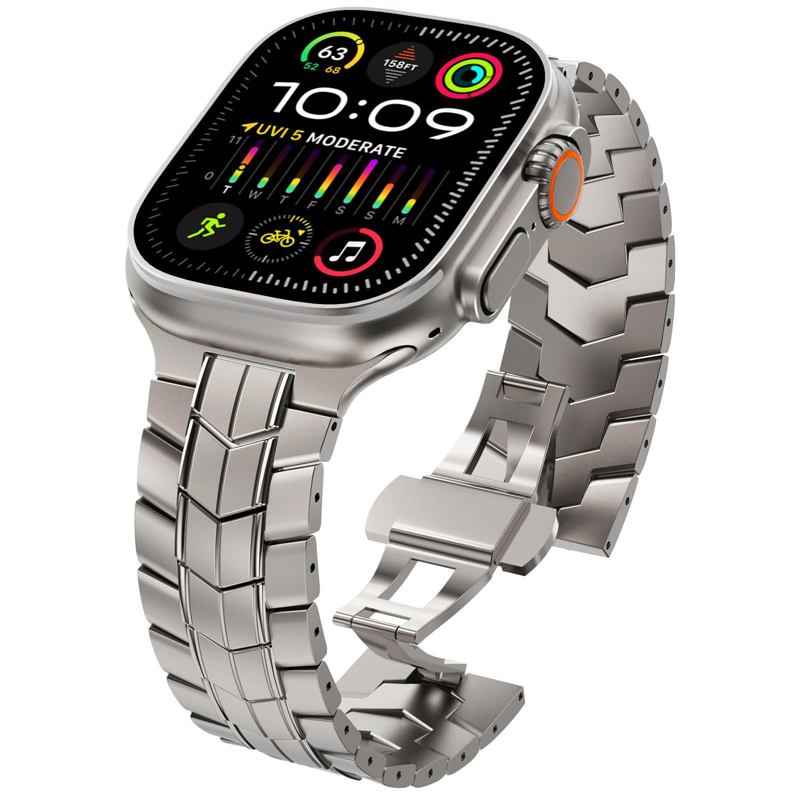 Picture of For Apple Watch Strap Titanium Steel Strap applewatchs10Ultra Transformers Strap Wholesale