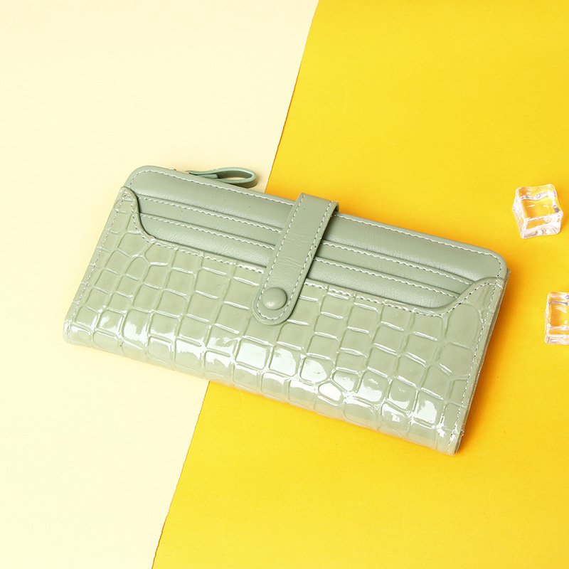 Picture of Cross-Border New Wallet Crocodile Pattern Zipper Multi-Card Slot Solid Color Simple Wallet Long High-End Large-Capacity Wallet