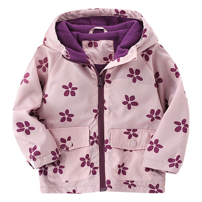 malwee girls' coat autumn and winter windbreaker western style children's clothing fleece-lined girl fashionable coat