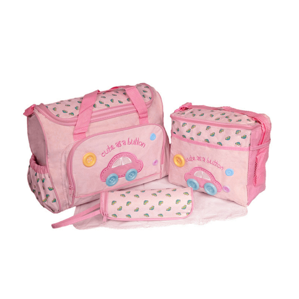 Picture of Factory wholesale fashion multi-functional Mummy bag four-piece Oxford fabric cartoon car diagonal mother bag wholesale