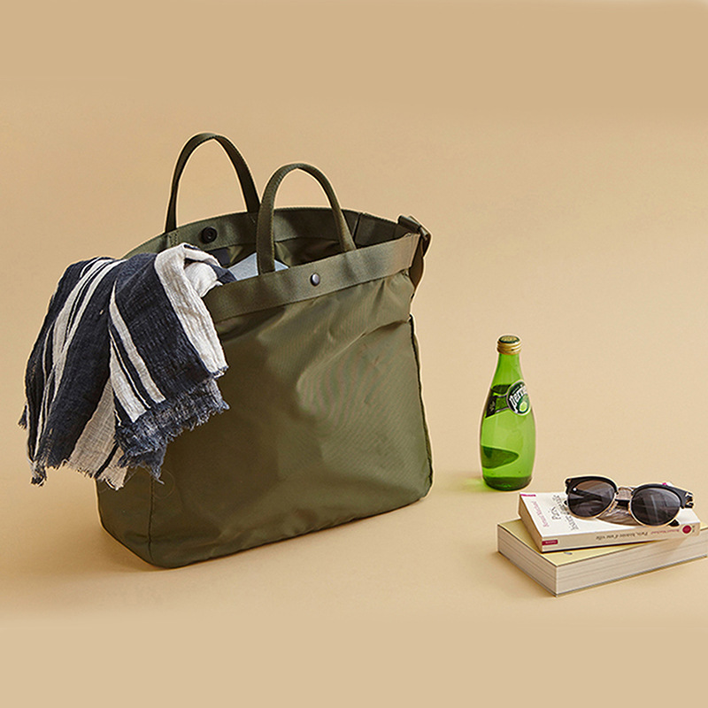 New Travel Storage Bag Solid Color Portable Outdoor Large Capacity Handbag Supermarket Shopping Storage Bag