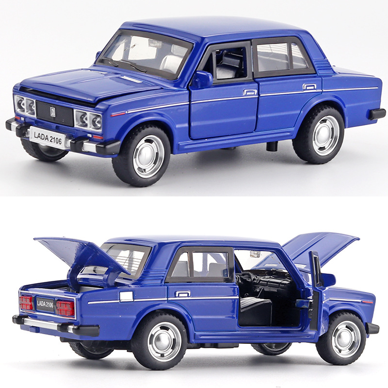 Picture of (Boxed) E-Commerce Retro Lada Car Alloy Model Sound and Light Pull Back to Open Door Model Car Toy