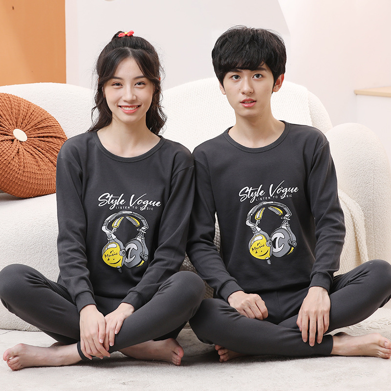 Picture of New Children's Cotton Home Clothes for Boys and Girls Autumn Clothes Large, Medium and Large Children's Middle Collar Thermal Underwear Suit Autumn Clothes Long Johns