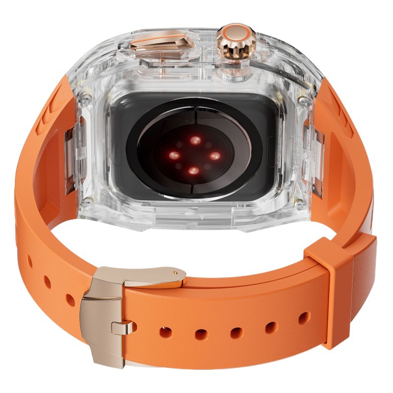 For Apple Watch Strap Rambo Color-matching Transparent Black appleiwatch45446mm One Watch Strap