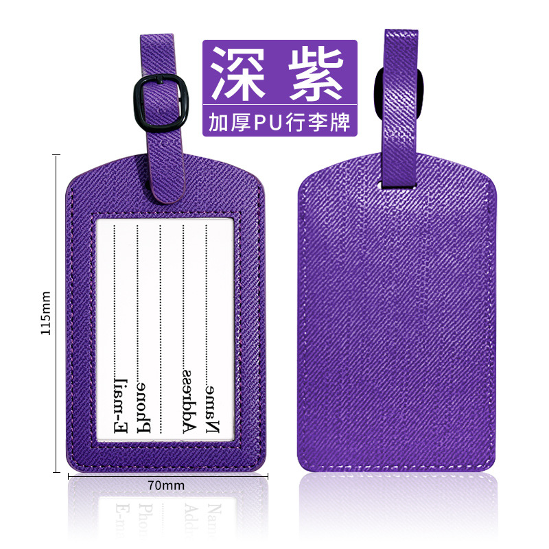 Picture of Simple Thickened PU Luggage Tag Aircraft Boarding Card Creative Suitcase Tag Check-in Luggage Tag Plus Printing
