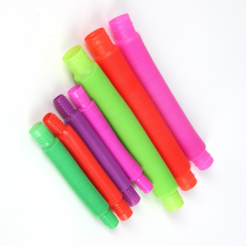 Picture of Cross-border pop tube color stretch plastic tube corrugated decompression tube vent telescopic tube decompression toy wholesale