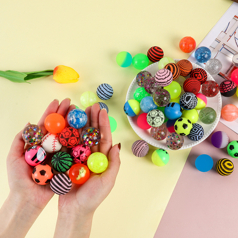 No.32 mixed with a variety of rubber elastic ball 100 loaded with egg twisting machine bounce ball children's toy ball jump ball