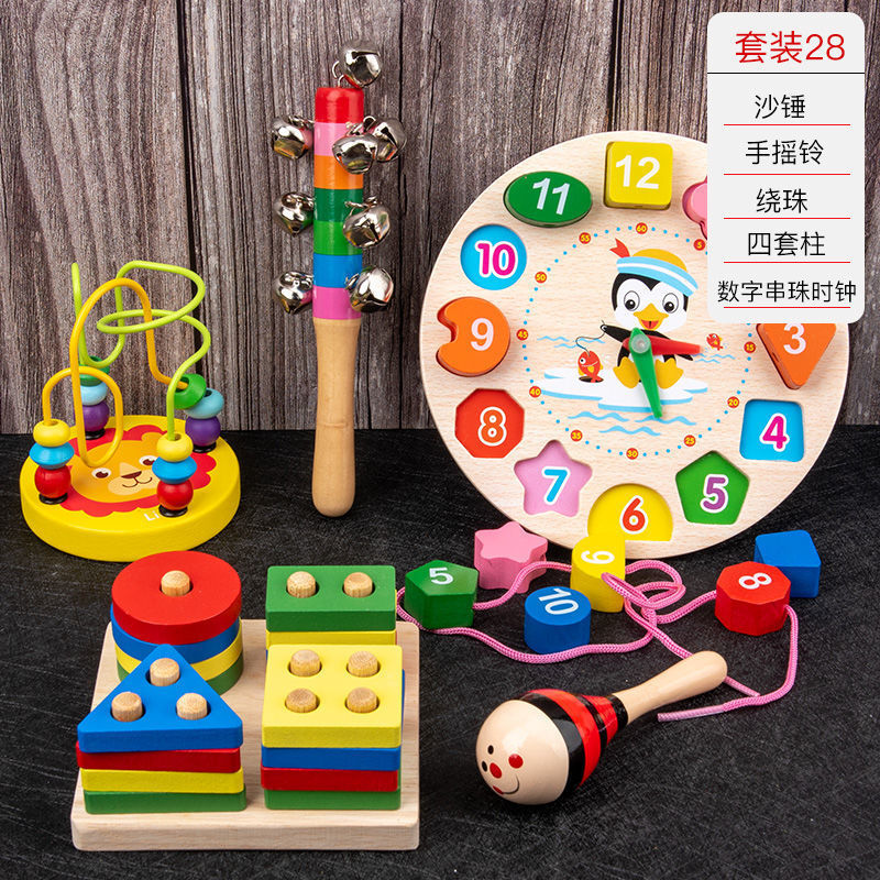 Picture of Percussion Musical Instruments Infants 0-1-2 Years Old Music Enlightenment Wooden Eight-tone Accordion Educational Music Toys