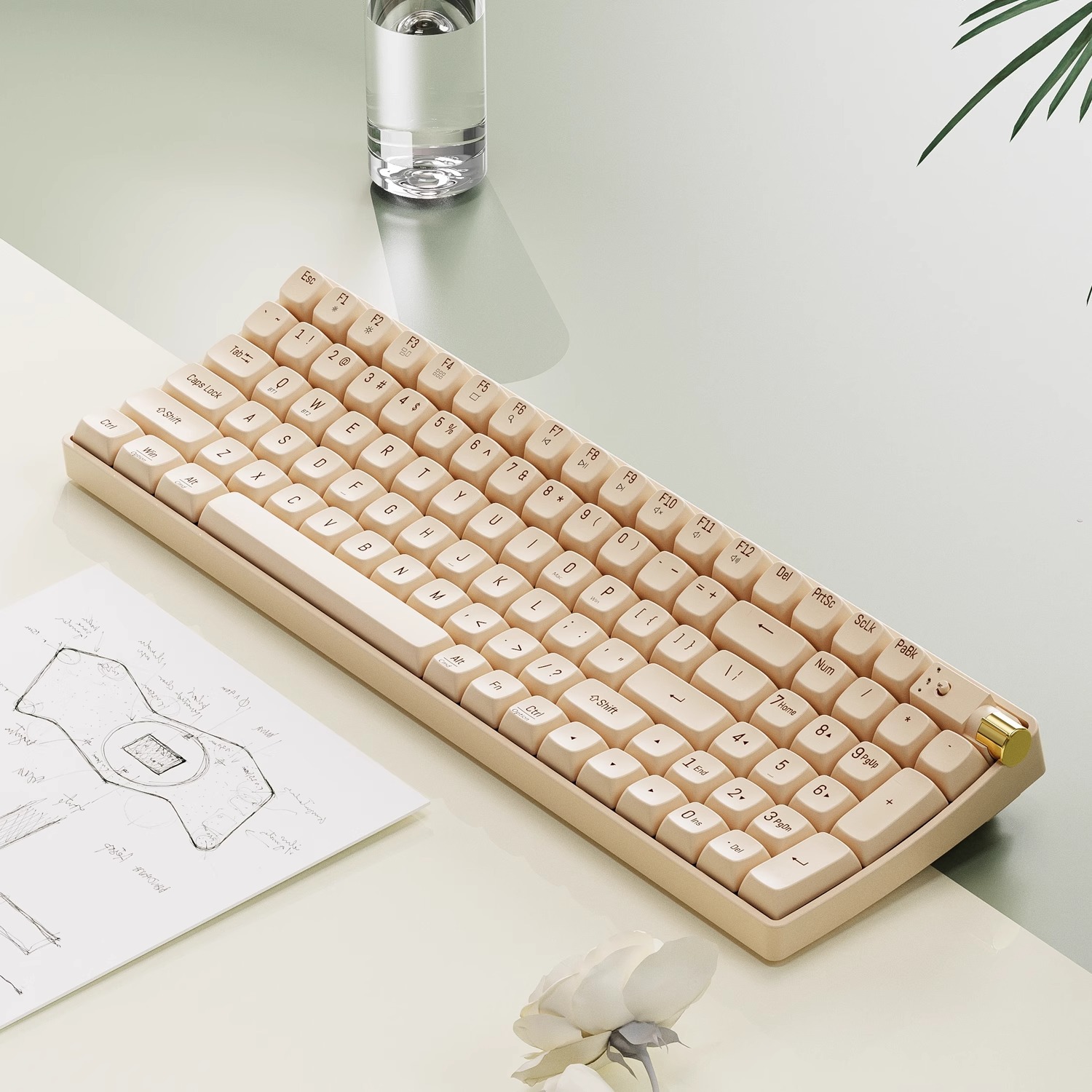 Picture of New product dream family small warped bluetooth mechanical keyboard mouse suit wireless multi-mode girls high color value computer office
