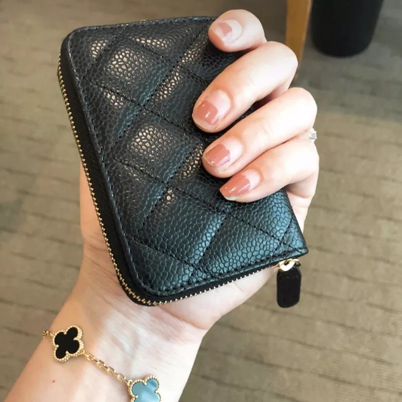 Picture of Grandma Fragrant Luxury Rhomboid Small Fragrance Fashion Sheepskin Credit Card Holder Card Case Coin Purse Card Holder Cross-border Explosions