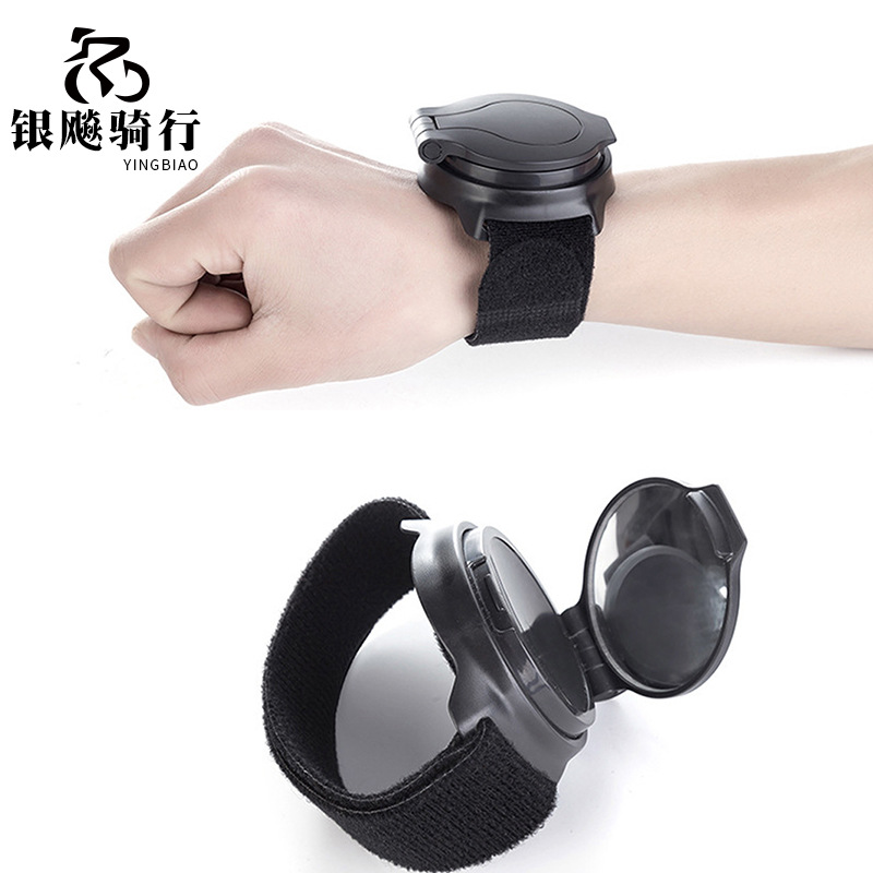 Amazon cross-border bicycle rearview mirror with wrist strap arm 360-degree rotating reflector