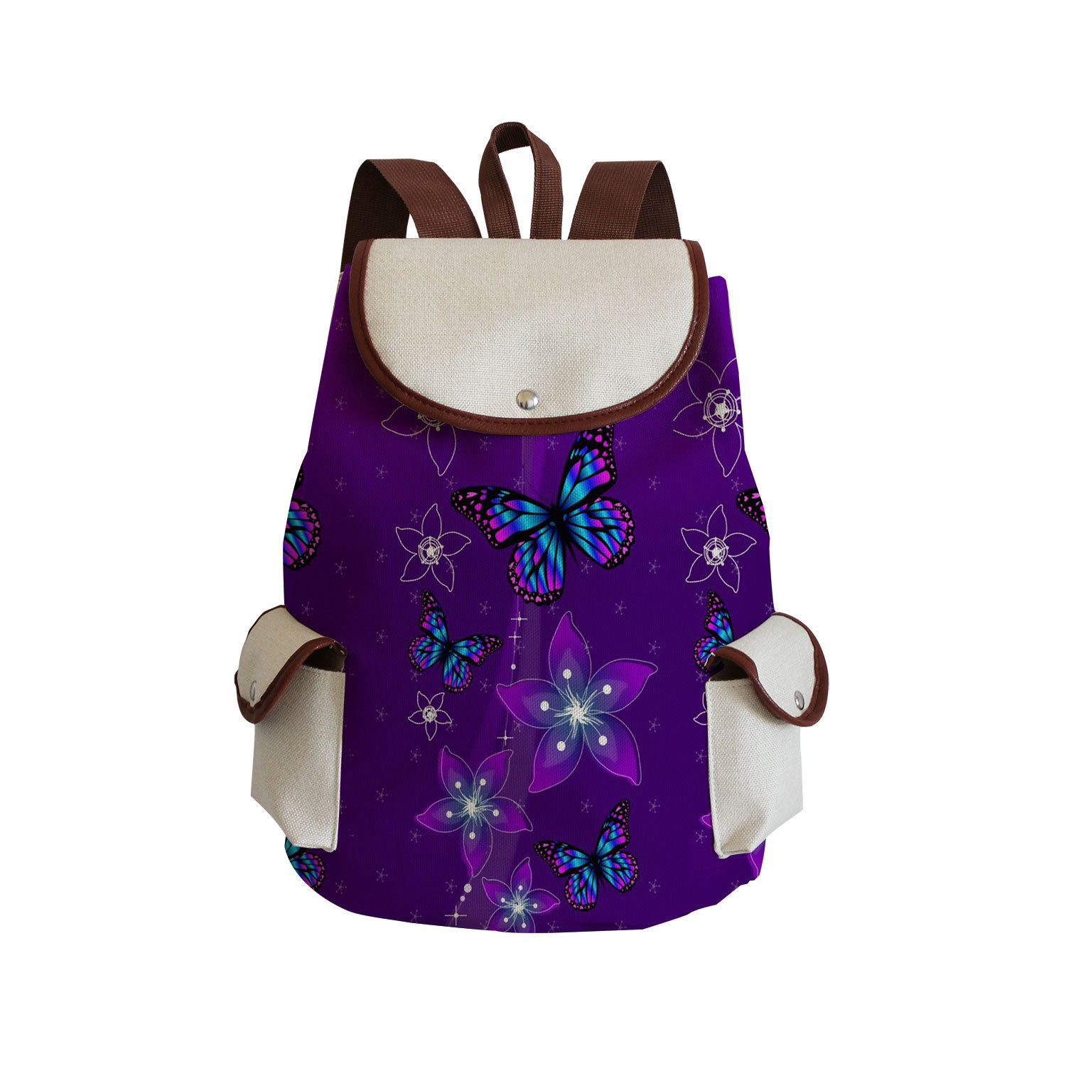Picture of Cross-border Style Butterfly Printed Backpack ins Style Large Capacity Women's Multifunctional Backpack Portable Student Schoolbag