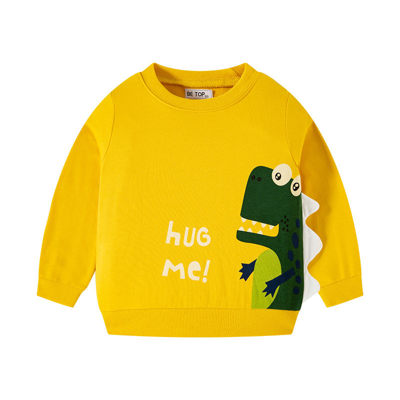 Picture of Children's Clothing Spring and Autumn new children's cartoon Three-dimensional dinosaur sweater baby sweater boy's coat a generation of hair