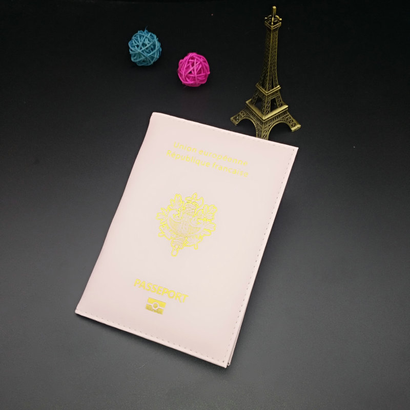 Picture of French Passbook Holder PU Material Open Double Folding ID Holder Passbook Holder Multiple Colors