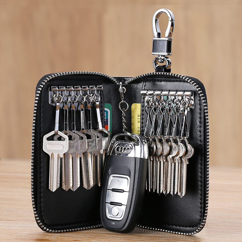Picture of 2023 New zipper large capacity key bag men's leather multi-functional practical car key bag cowhide key bag