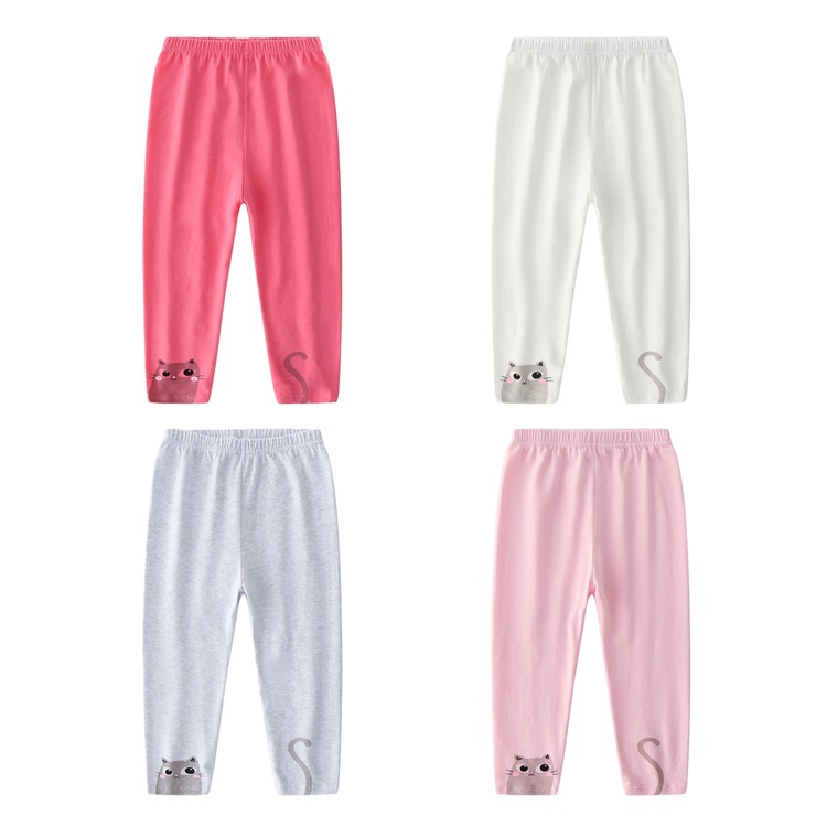 Picture of Spring and summer Korean cat girls leggings 95% cotton baby pants children's pants manufacturers wholesale