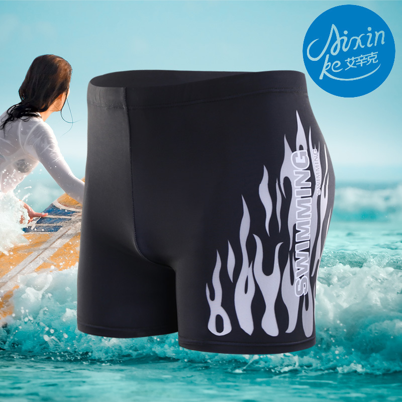 Picture of Factory wholesale boxer swimming trunks men's high waist swimming trunks conservative hot spring beach flame anti-embarrassing sexy tide