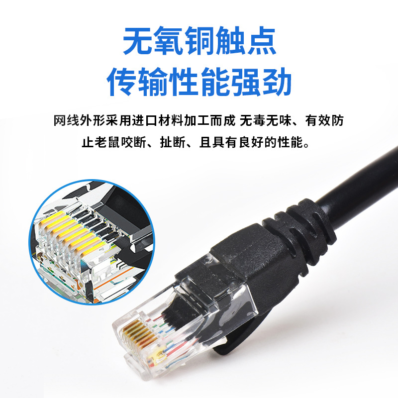 Picture of Category 6 Network Cable Gigabit Twisted Pair CAT6 Computer Broadband Router Monitoring Super Category 6 1 m Finished Network Jumper