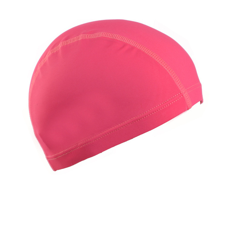 Picture of Adult Swimming Cap Swimming Pool Cloth Cap Solid Color Polyester Elastic Good Men's Pullover Cap Women's Long Hair Big Swimming Cap Summer