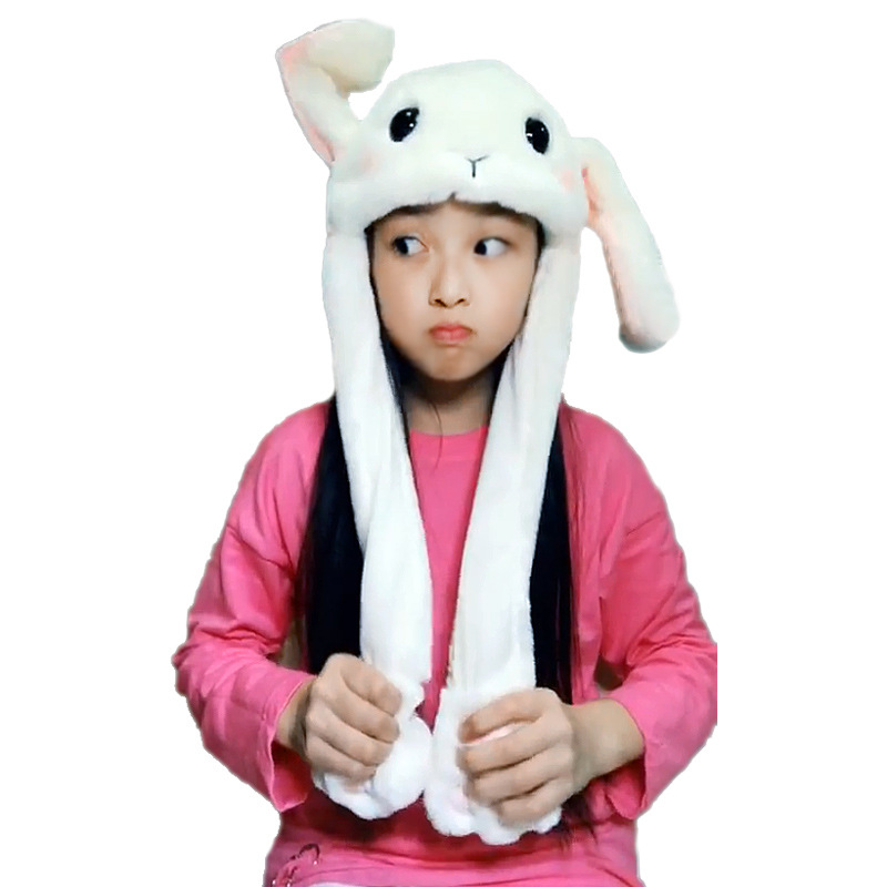 Picture of Shake the sound with the moving rabbit ears hat Net red cute airbag hat a pinch long ears moving rabbit hat