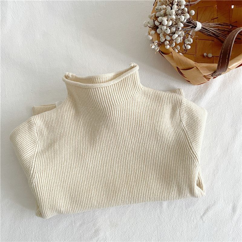 Picture of [in stock children's turtleneck sweater boys and girls semi-turtleneck thin sweater baby core-spun yarn soft elastic