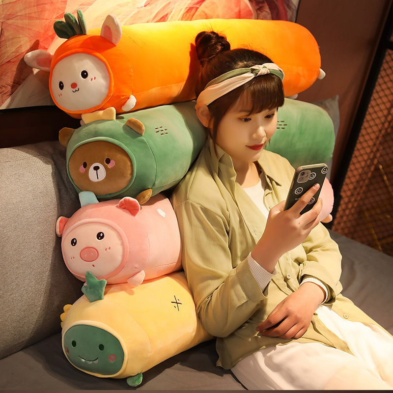 Down Cotton Animal Transformation Fruit Long Pillow Girl Heart Bed Sleeping Pillow Girlfriend Removable and Washable