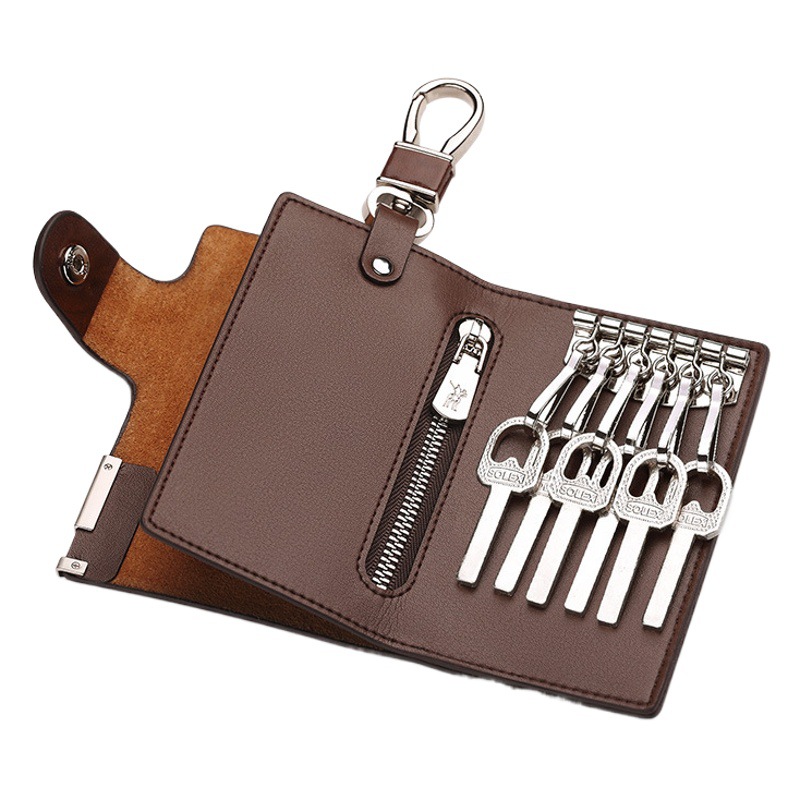 King Paul's new fashion men's key bag trend casual Joker cowhide key bag men's a generation of hair