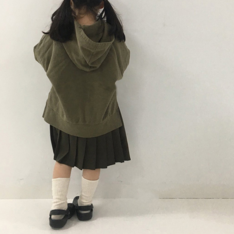 Picture of Children's spring and autumn Korean style fashionable top for boys and girls loose asymmetric feet split terry cotton pullover sweater T