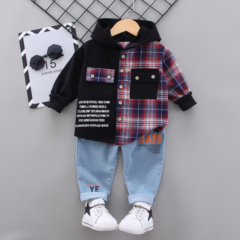 Picture of Foreign trade new autumn children's clothes suit baby long-sleeved zipper jacket coat trousers two-piece set delivery
