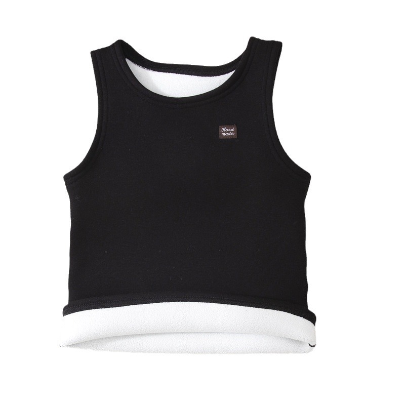 Picture of Children's one-piece velvet vest for spring and autumn close-fitting fleece-lined thick white bottoming warm girls' vest for boys