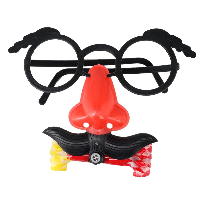 Beard Blowing Glaring Funny Children's Roll Blowing Dragon Glasses Toy Big Nose Whistle Mask Tricky Stall Supply