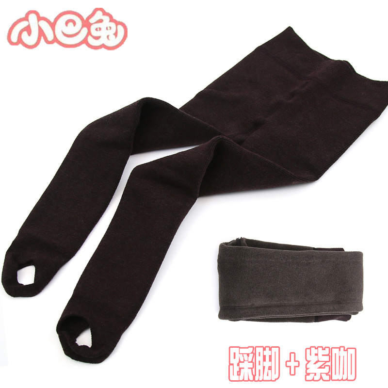 Picture of Xiaoba Rabbit Winter Thickened Girl's Children's Leggings Cotton Vertical Strip Warm Foot Air-Lined Velvet One-piece Pants Divided into Socks