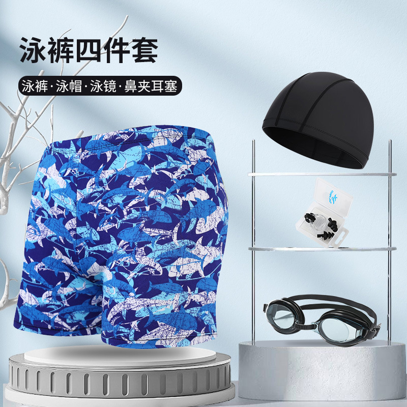 Picture of Explosions swimming trunks adult men's plus size anti-embarrassment boxer men's printing beach hot spring swimming trunks factory wholesale