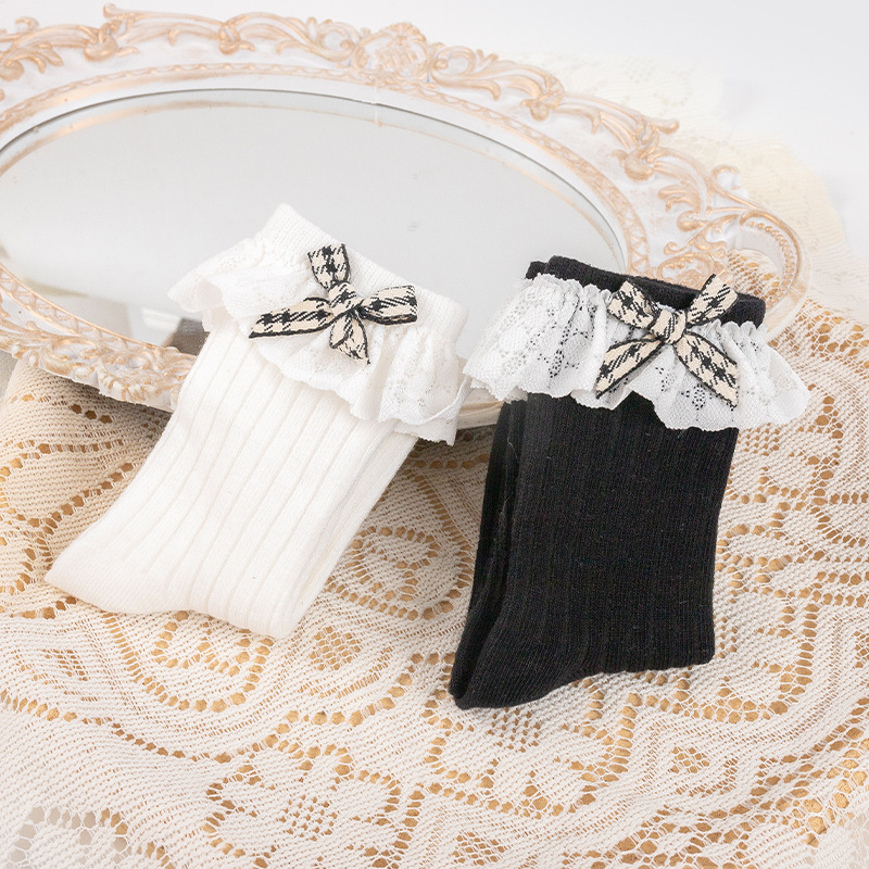 Picture of Girls socks wholesale spring and autumn 2022 new baby lace socks lace princess socks bow little girl socks