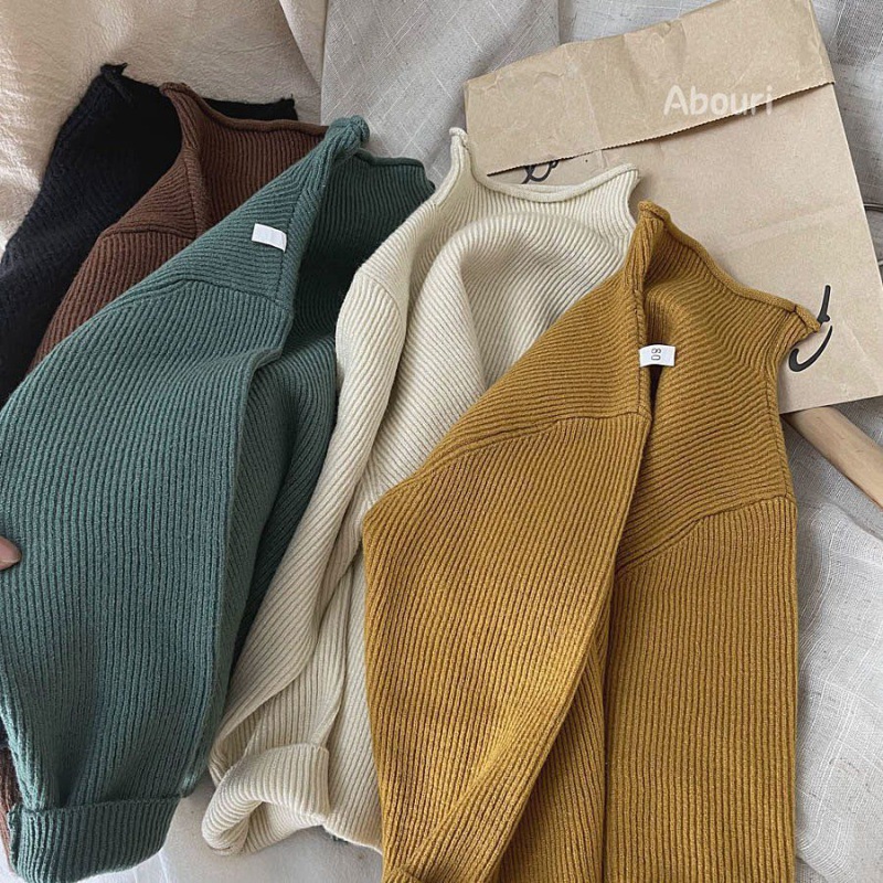 Picture of [in stock] South Korea children's baby half high collar solid color base shirt for boys and girls spring and autumn pullover new knitted