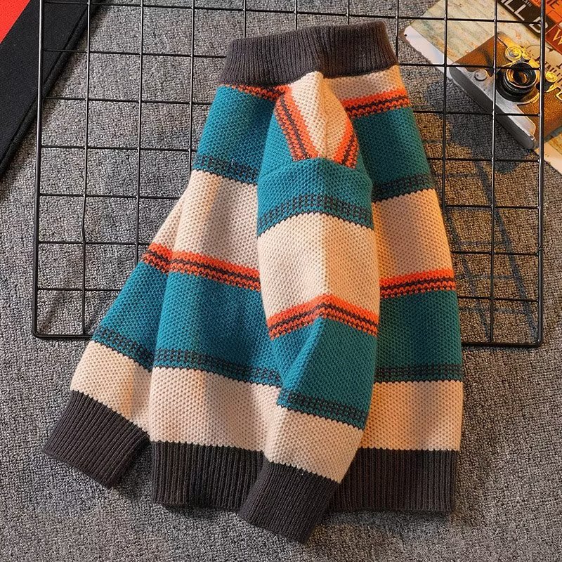 Picture of Children's Thin Knitwears, Spring & Fall Boys' Stripesd Knitwears, Autumn Clothes, Medium and Large Kidsren's Baby Pullover Tops, Knitwears, Winter