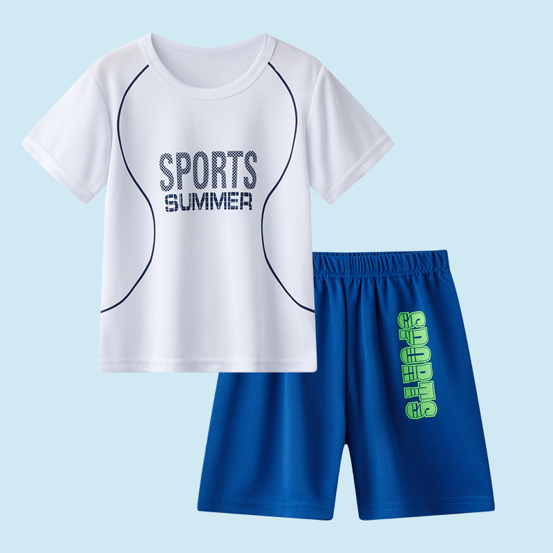 Picture of 25 Summer Kidsren's Quick-Drying Short-Sleeved Shorts Suit Boys Summer Clothes Boys Online Clothes Kidsren's Sports Two-Piece Set