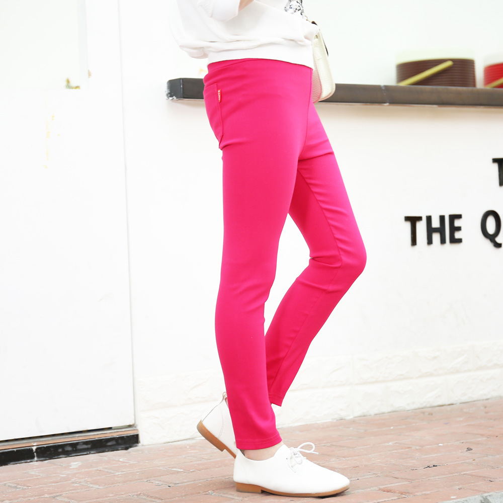Picture of 2022 children's pants new 3-12 years old girls pencil pants spring and autumn pressure standard elastic leggings pants outside wear pants wholesale