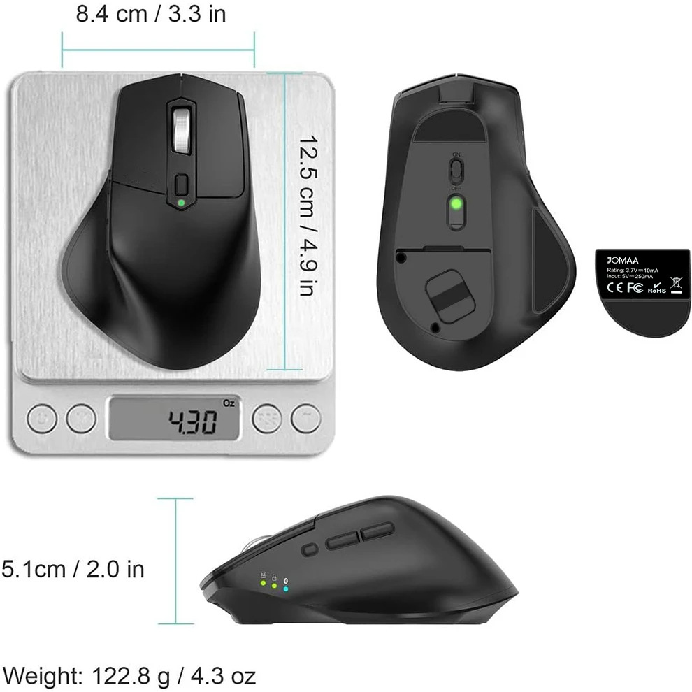 Picture of Multi-Device Wireless Bluetooth Mouse Is Ergonomic, Silent Click Rechargeable Vertical Mouse
