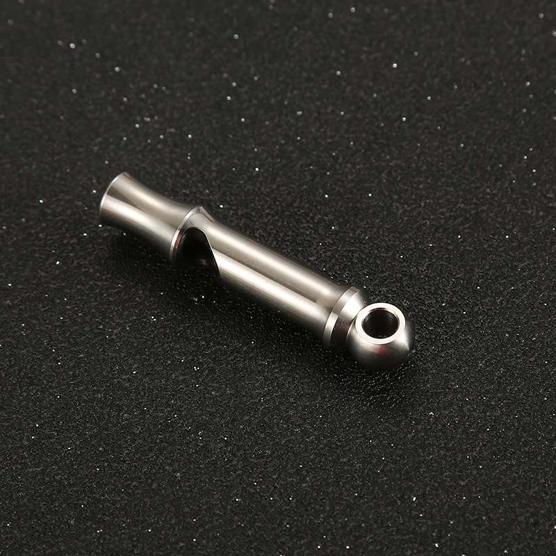 Picture of Creative outdoor mini metal titanium alloy whistle high frequency sound whistle camping lanyard titanium whistle pure titanium survival whistle