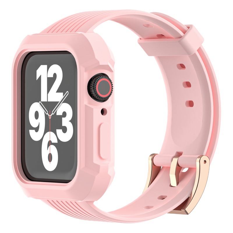 Suitable for Apple Watch Iwatch87654321 Pure Color Silicone Watch Strap Applewatchse Integrated Strap