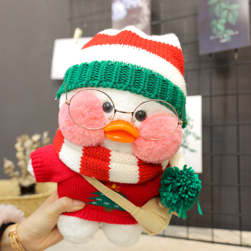Picture of White ins Cyber Celebrity Hyaluronic Acid Duck Little Yellow Duck Plush Toy Hand Warming Pillow Doll Birthday Gift